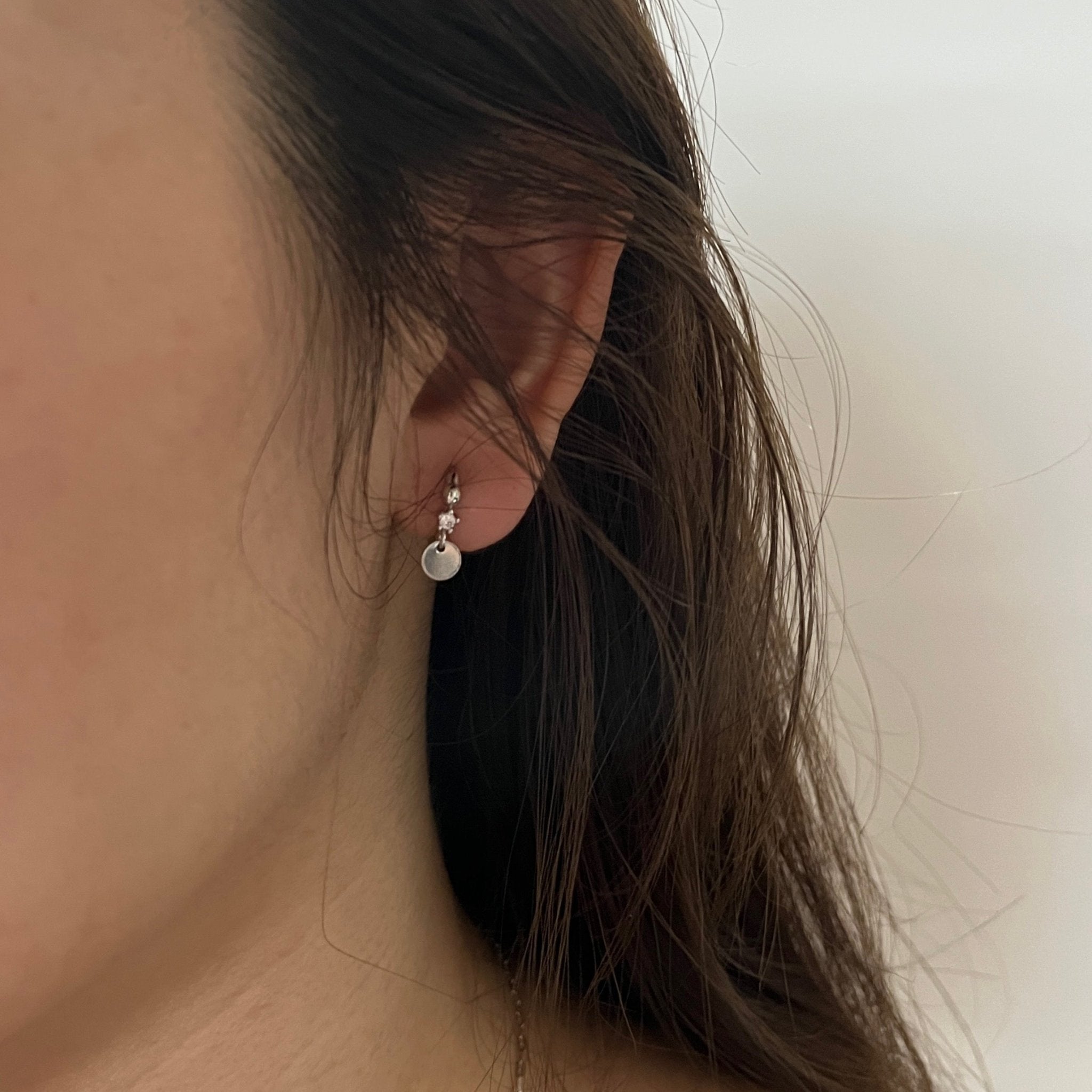Sparkle Disc Hoop Earrings - Iron Petals