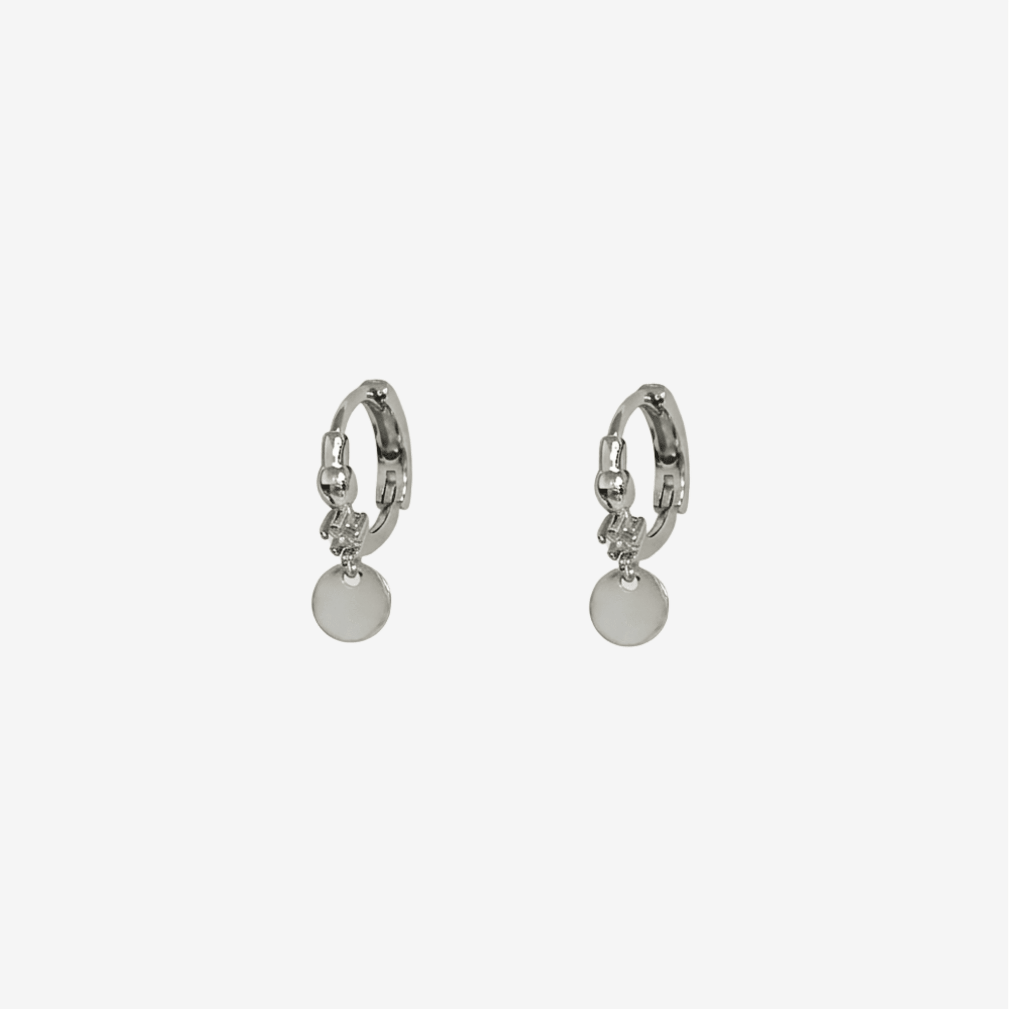 Sparkle Disc Hoop Earrings - Iron Petals